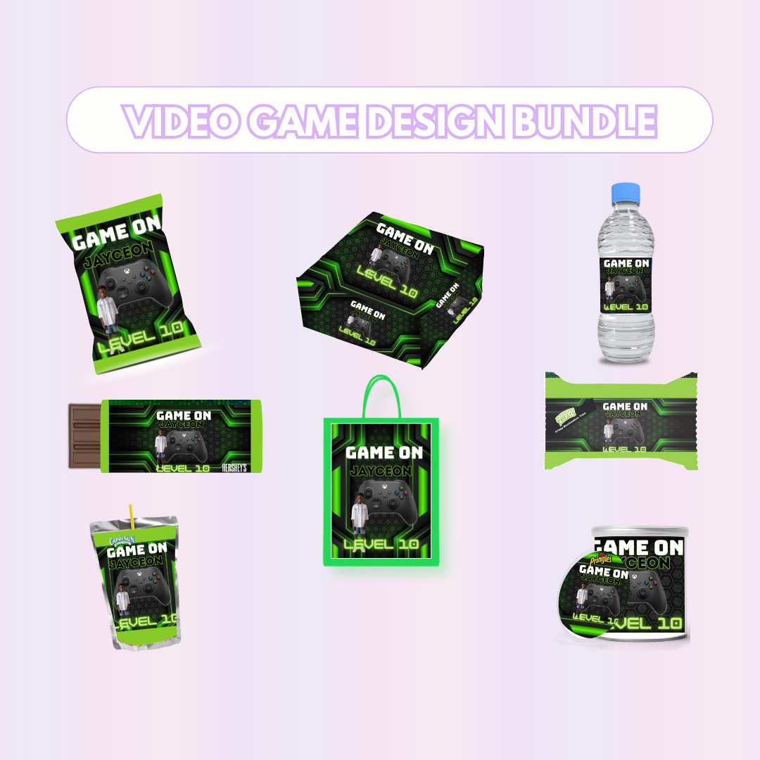 Video Game Party Favor Design Bundle