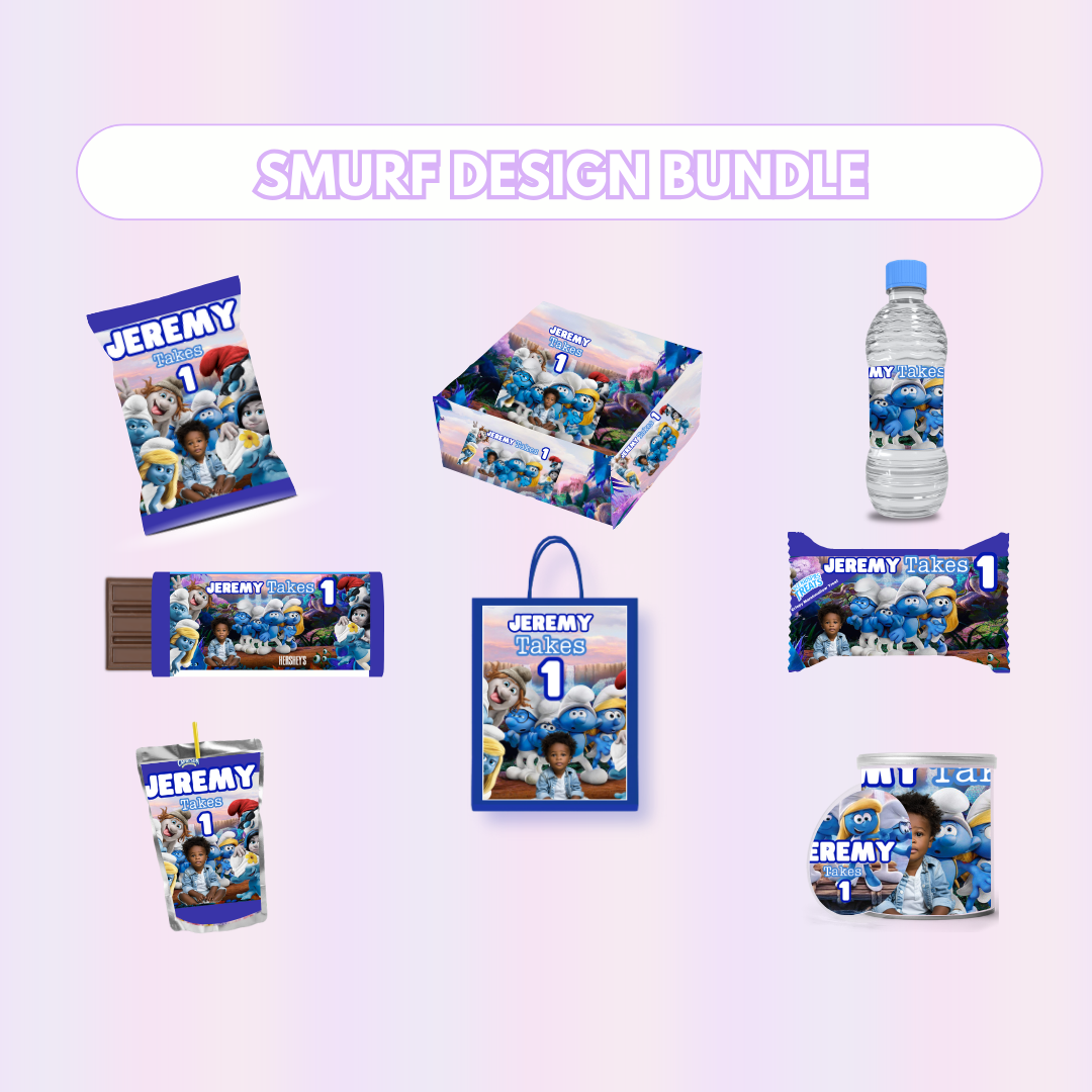 Smurf Party Favor Design Bundle