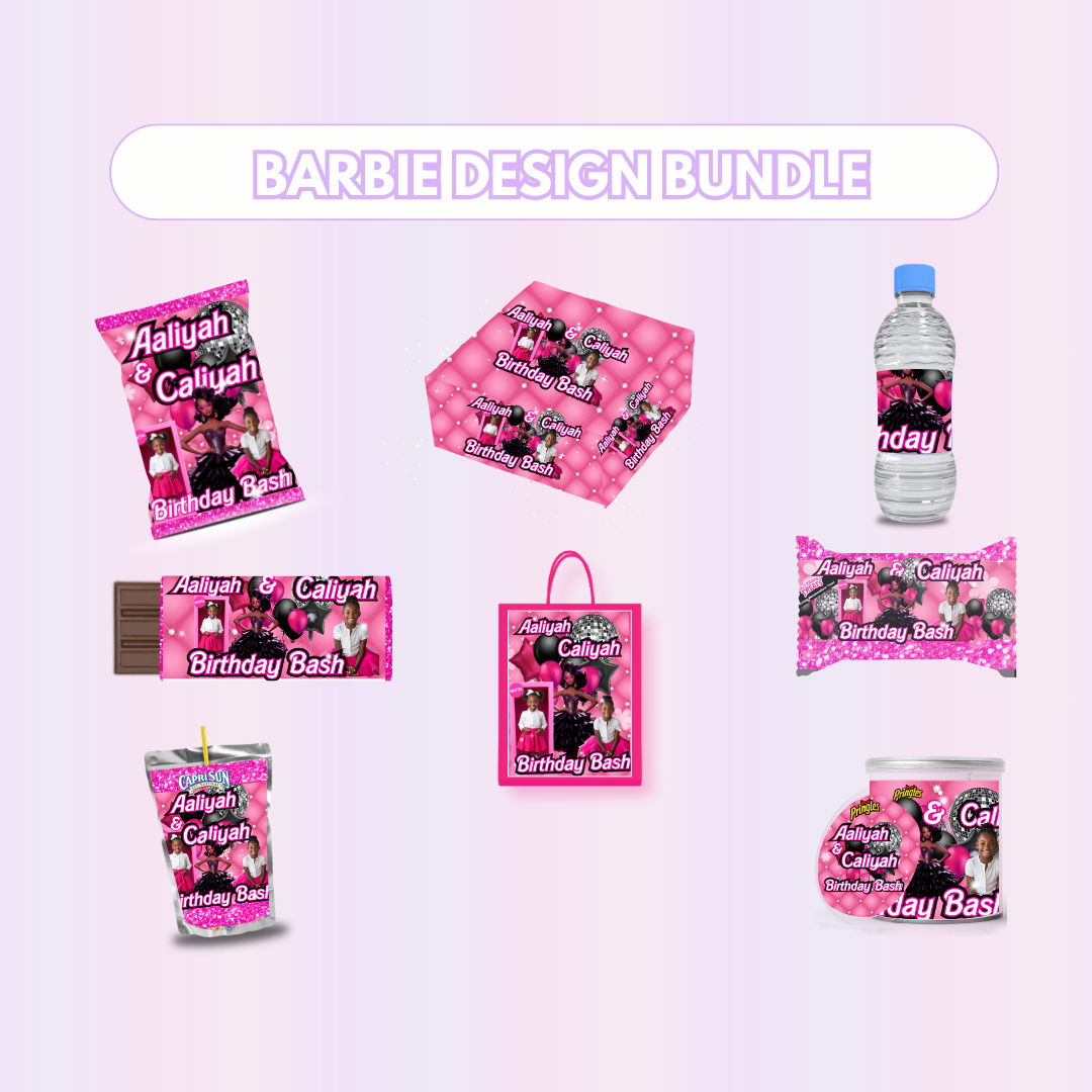 Pink Girly Party Favor Design Bundle