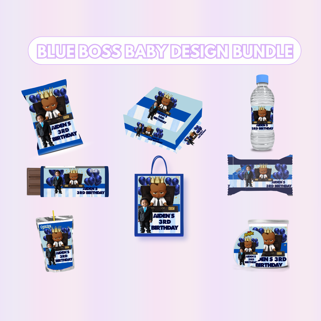 Blue Baby Boy Party Favor Design Bundle