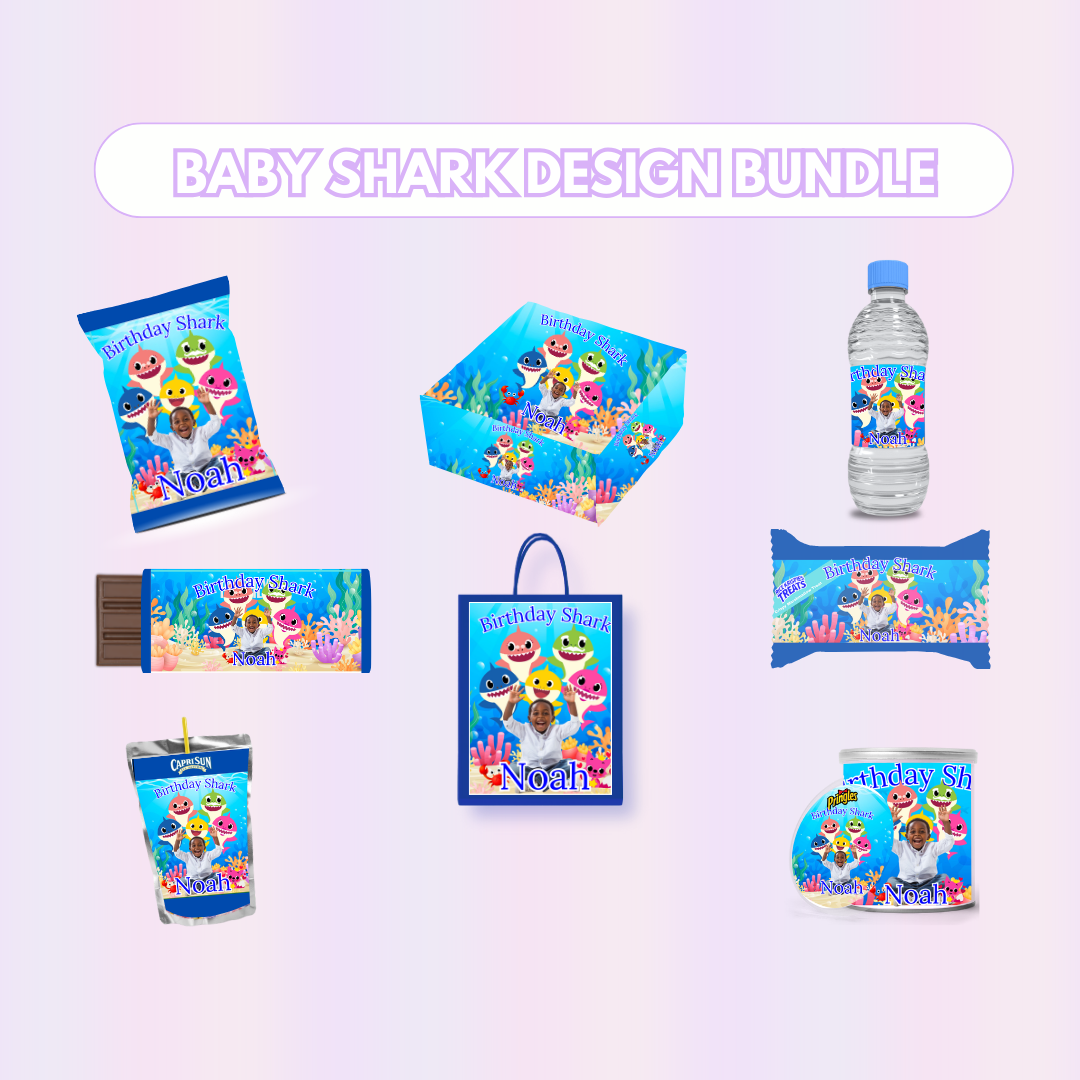 Birthday Shark Party Favor Design Bundle