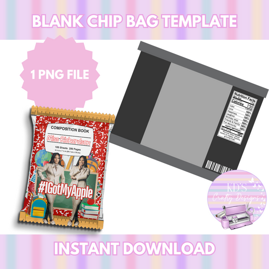 Blank Chip Bag Canva Design & Template