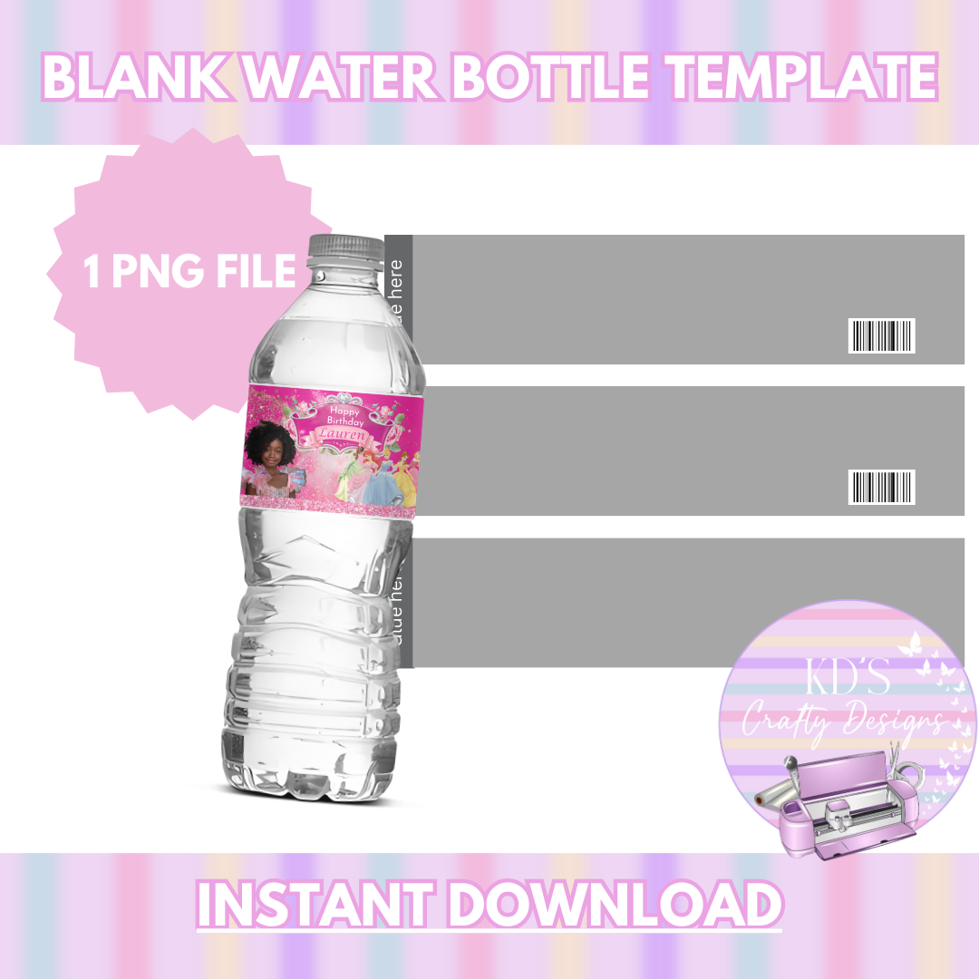 Blank Water Bottle Canva Design & Template