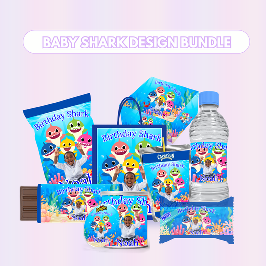 Birthday Shark Party Favor Design Bundle