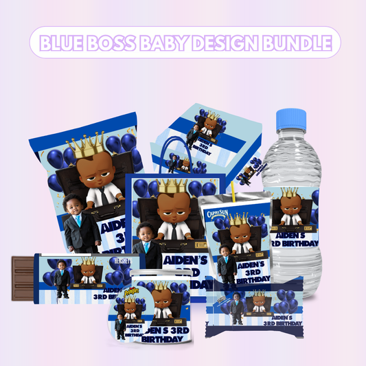 Blue Baby Boy Party Favor Design Bundle