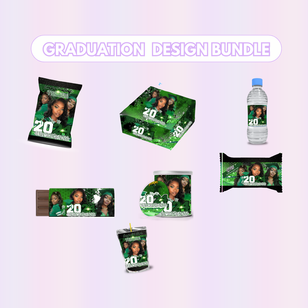 Green Graduation Party Favor Design Bundle