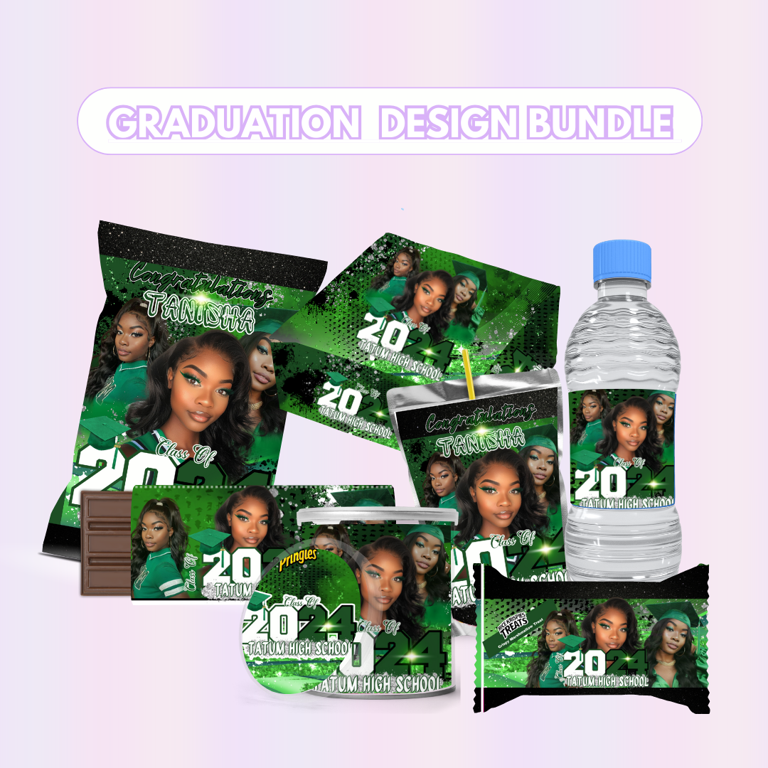 Green Graduation Party Favor Design Bundle