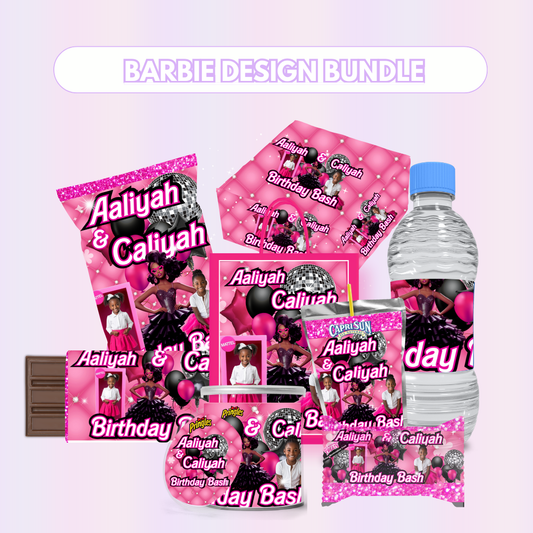 Pink Girly Party Favor Design Bundle