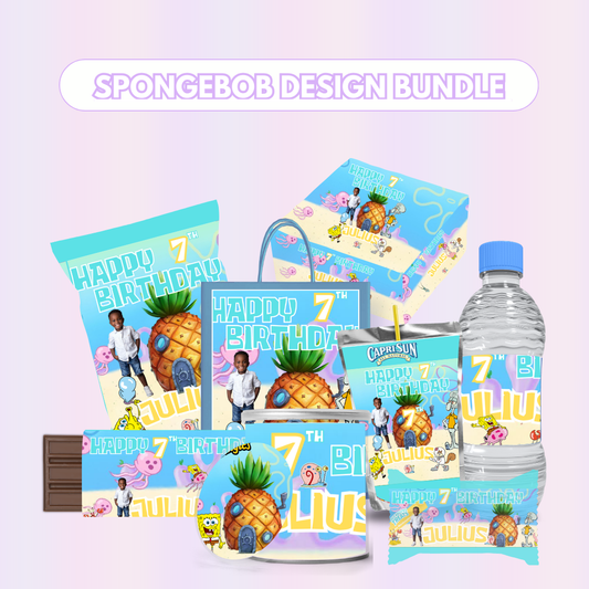 Spongebob Party Favor Design Bundle